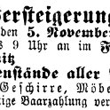 1886-11-05 Kl Versteigerung Forsthaus